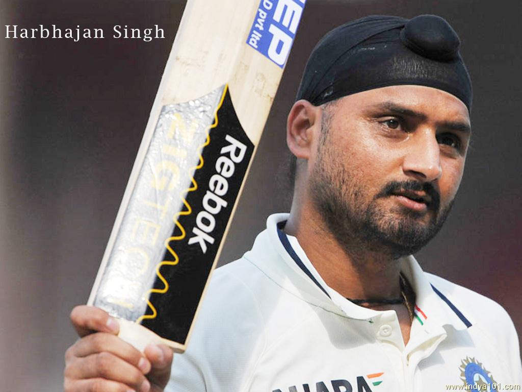 Harbhajan Singh Holding Bat