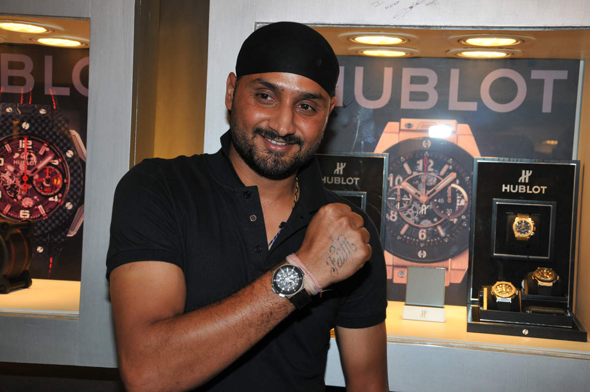 Harbhajan Singh Showing His Watch