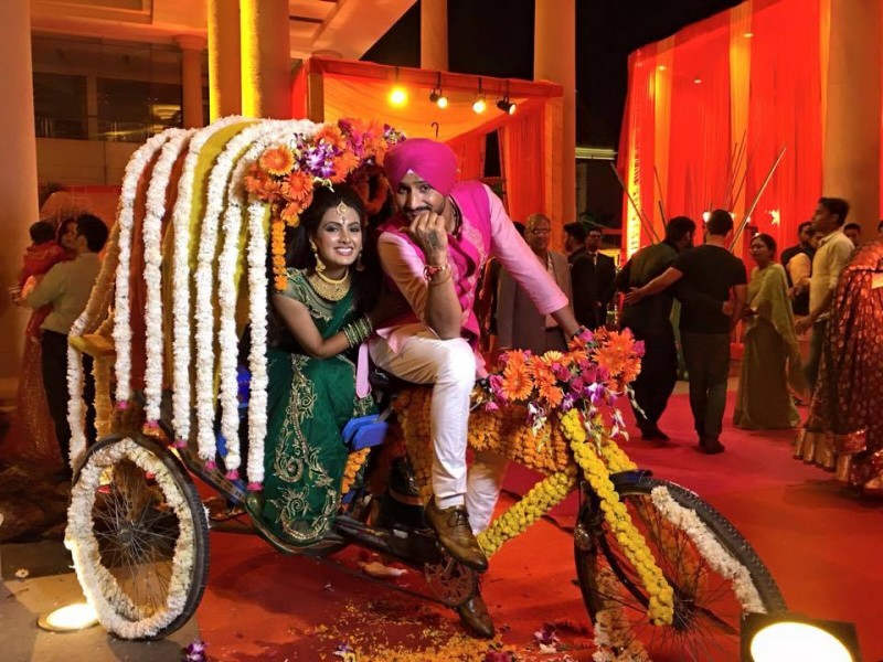 Harbhajan Singh With His Wife