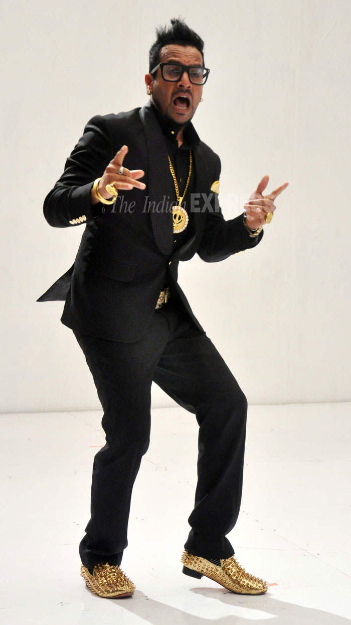 Jazzy B Wearing Golden Shoes