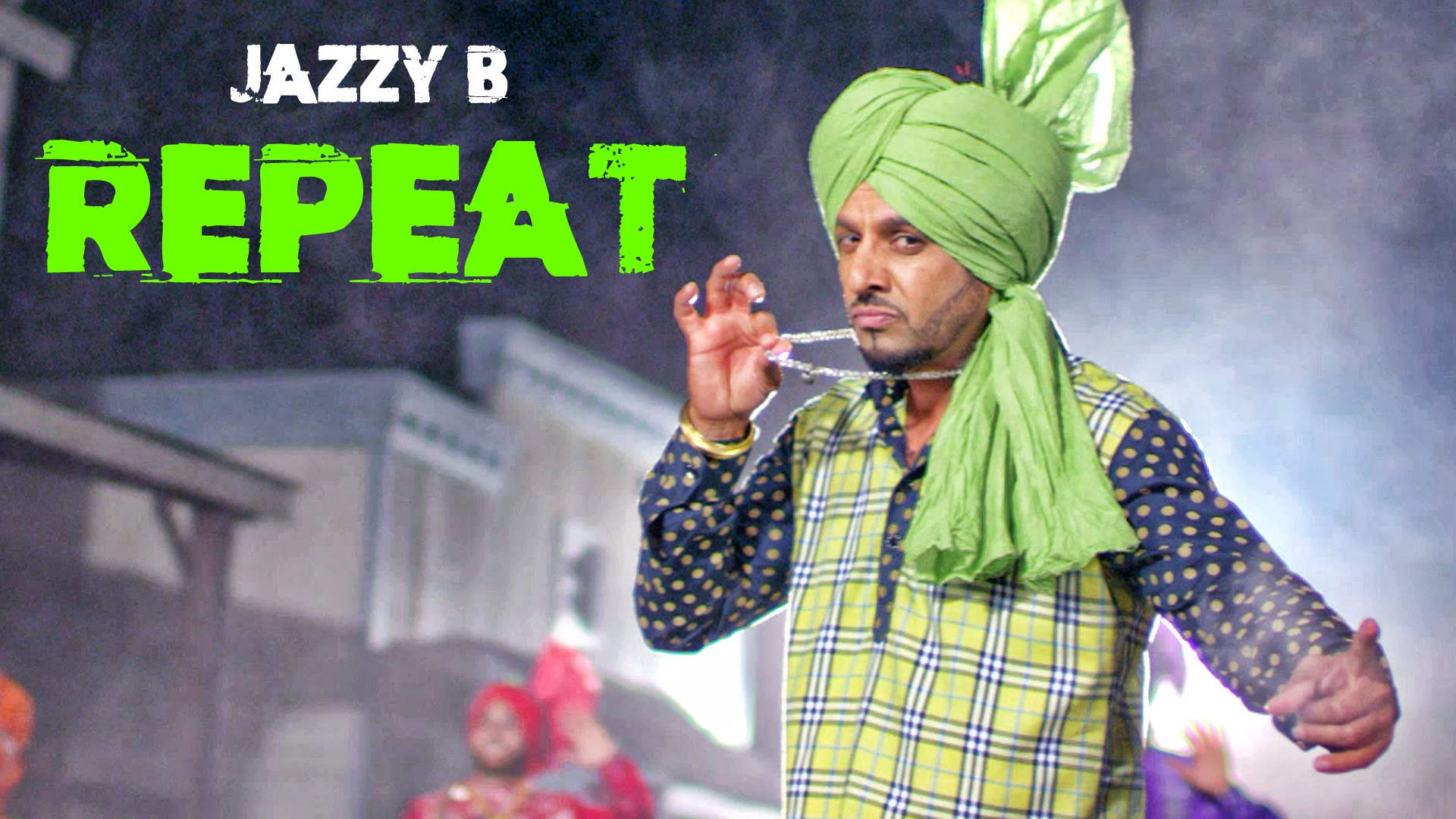 Jazzy B Wearing Green Turban