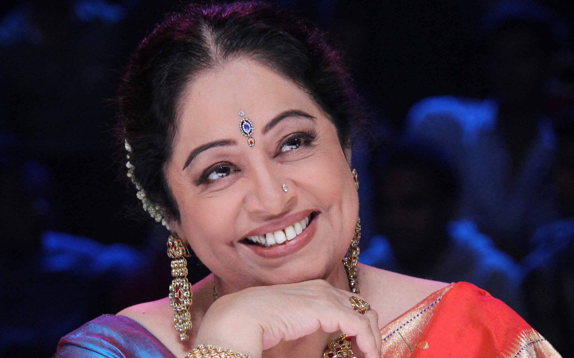 Cute Smiling Of Kirron Kher