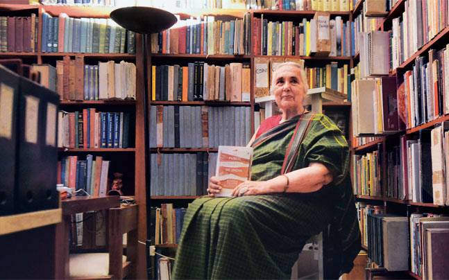 Romila Thapar Holding Book