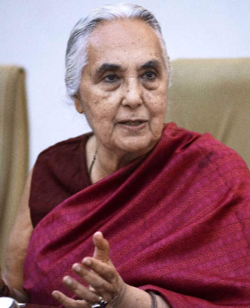 Romila Thapar In Red Saree