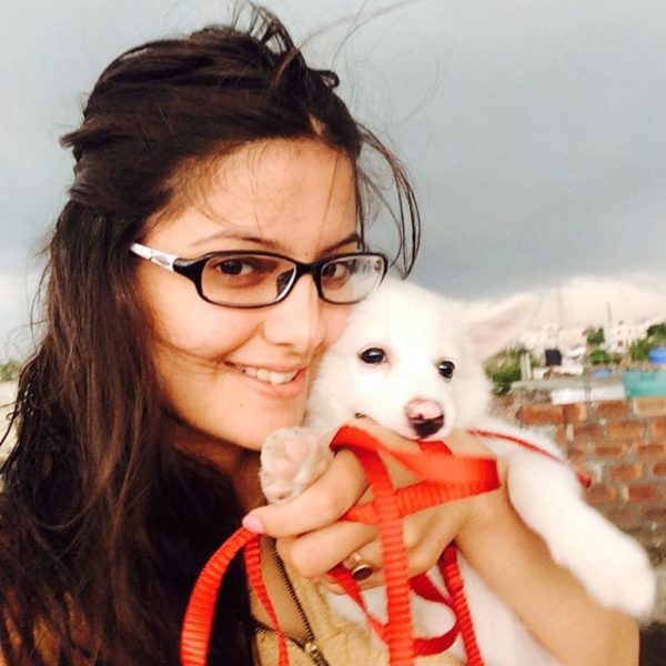 Actress Tanvi Nagi With Puppy-081