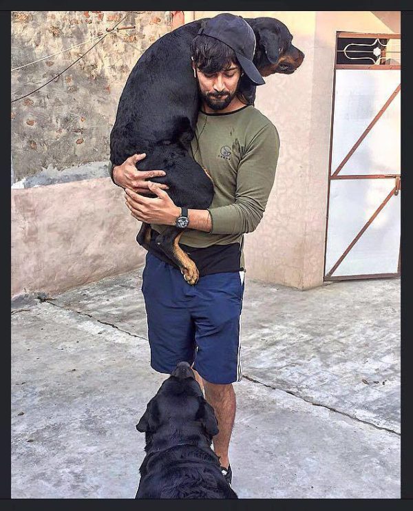 Garry Sandhu With Dog