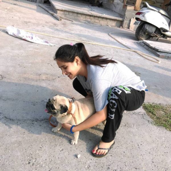 Sunanda Sharma With Pug-370