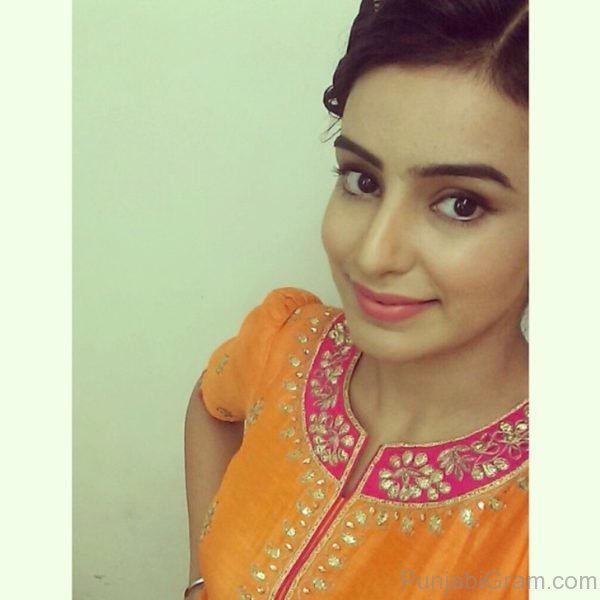 Ankita Sharma In Orange Dress-045