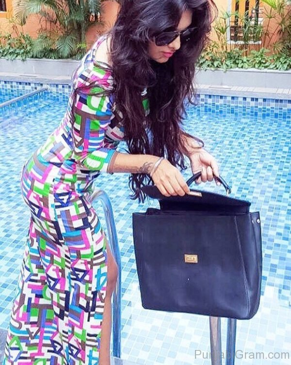 Neha Malik Holding Black Bag-0794