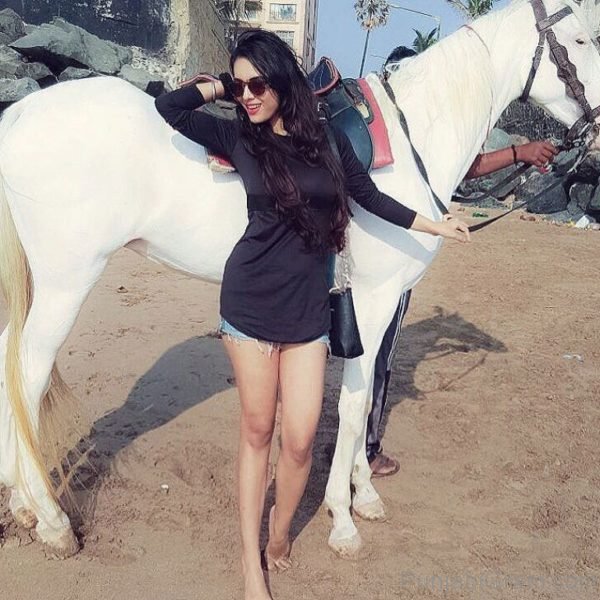 Neha Malik With Horse-0489