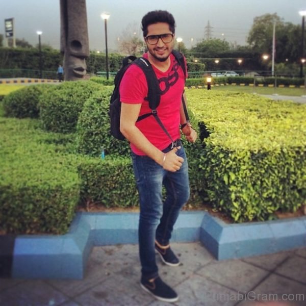 Jassi Gill Hanging Bag On His Shoulders-557