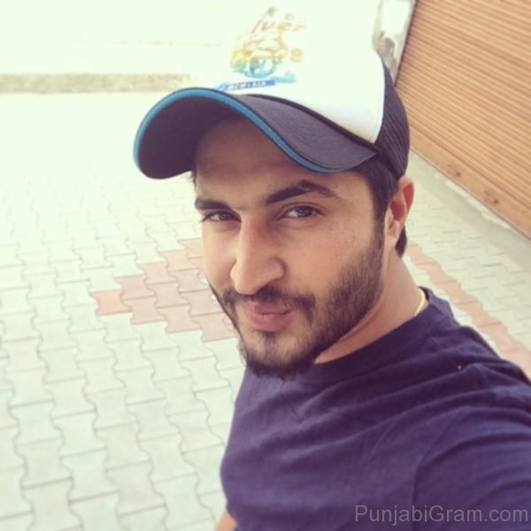 Jassi Gill Wearing Black And white Cap-0596