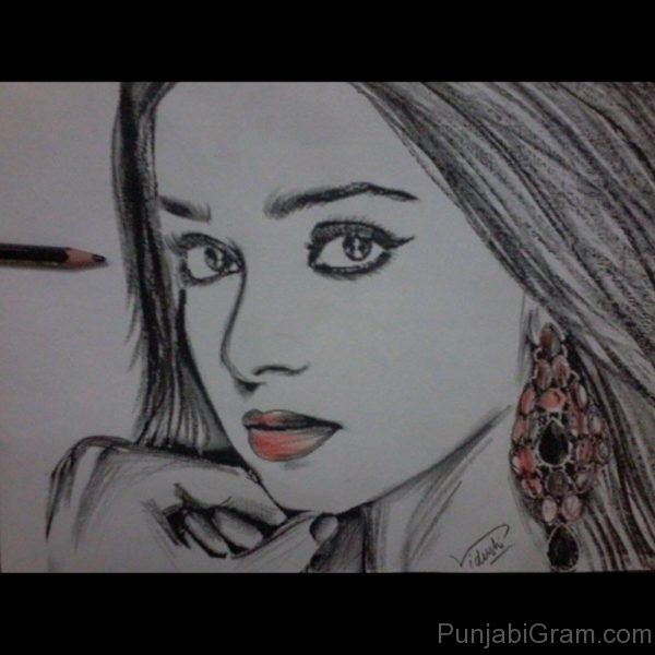 Pencil Sketch Of Priya Bharat Khanna